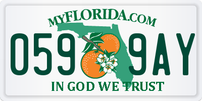 FL license plate 0599AY