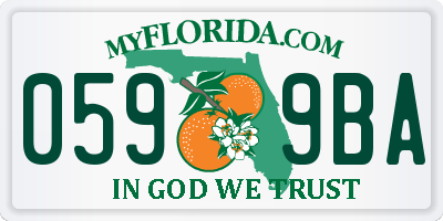 FL license plate 0599BA