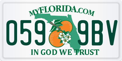 FL license plate 0599BV