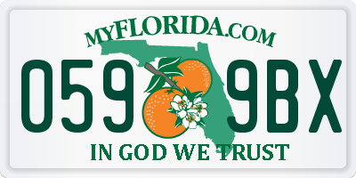 FL license plate 0599BX
