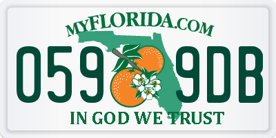 FL license plate 0599DB