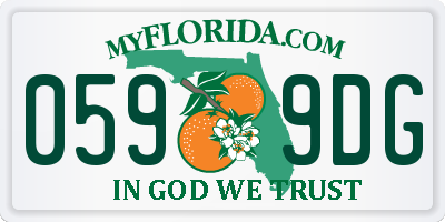FL license plate 0599DG