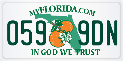FL license plate 0599DN