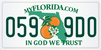 FL license plate 0599DO