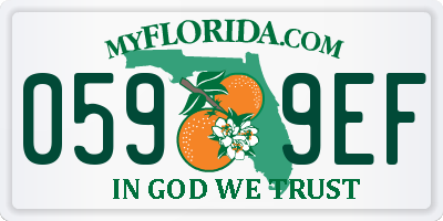 FL license plate 0599EF