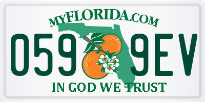 FL license plate 0599EV