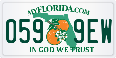 FL license plate 0599EW