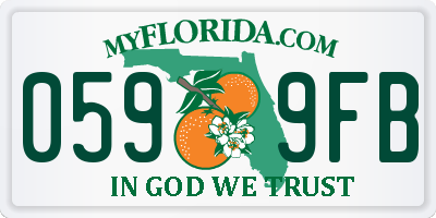FL license plate 0599FB