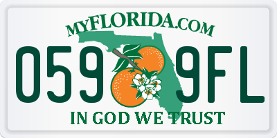 FL license plate 0599FL