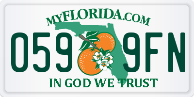 FL license plate 0599FN