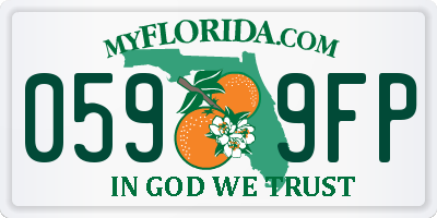 FL license plate 0599FP