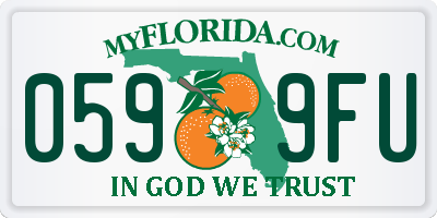 FL license plate 0599FU