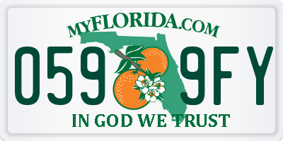 FL license plate 0599FY