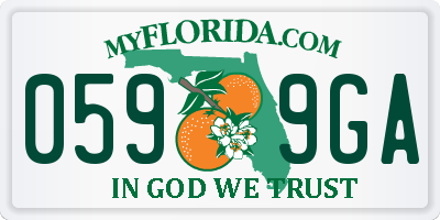 FL license plate 0599GA