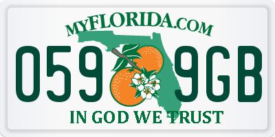 FL license plate 0599GB