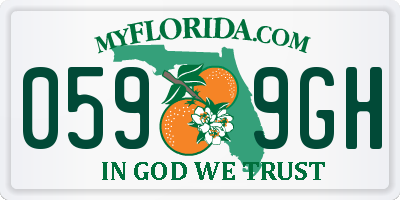 FL license plate 0599GH