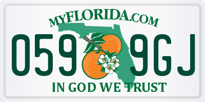 FL license plate 0599GJ