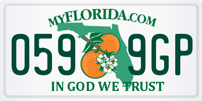 FL license plate 0599GP
