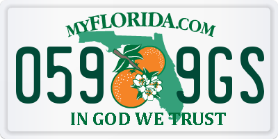 FL license plate 0599GS