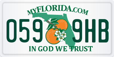 FL license plate 0599HB