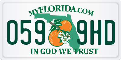 FL license plate 0599HD