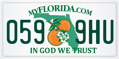 FL license plate 0599HU