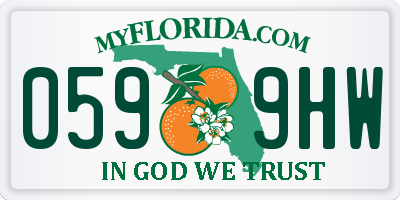 FL license plate 0599HW