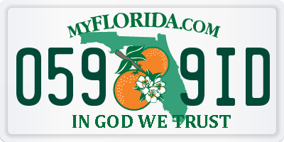 FL license plate 0599ID