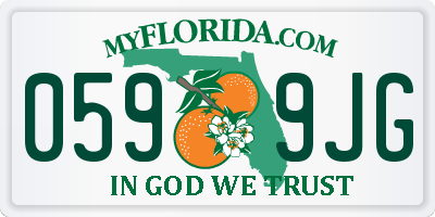 FL license plate 0599JG