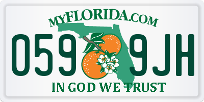 FL license plate 0599JH