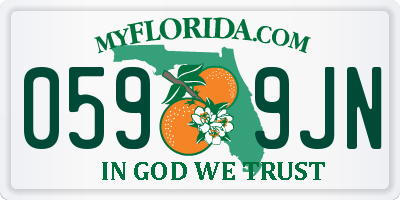 FL license plate 0599JN
