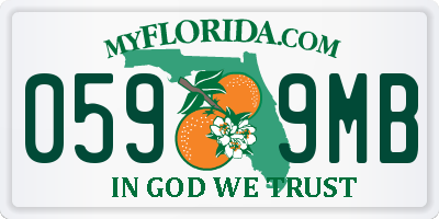 FL license plate 0599MB