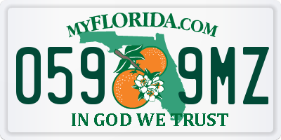FL license plate 0599MZ