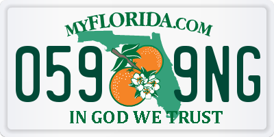 FL license plate 0599NG