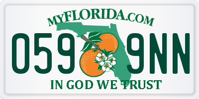 FL license plate 0599NN
