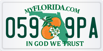 FL license plate 0599PA