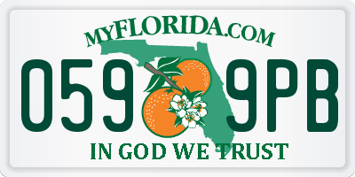 FL license plate 0599PB