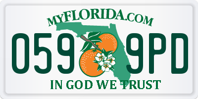 FL license plate 0599PD