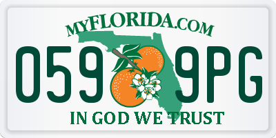FL license plate 0599PG