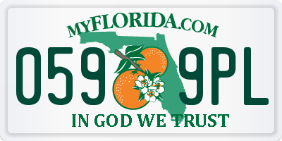 FL license plate 0599PL