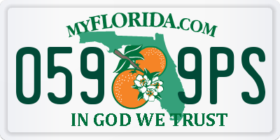FL license plate 0599PS
