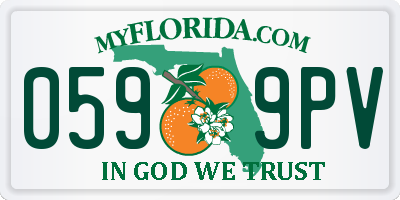 FL license plate 0599PV