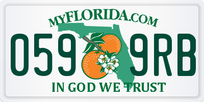 FL license plate 0599RB