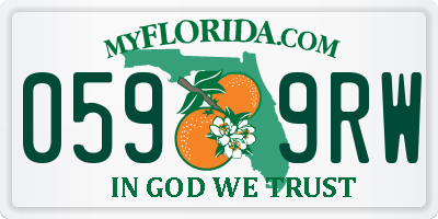 FL license plate 0599RW