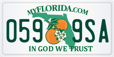 FL license plate 0599SA