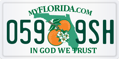 FL license plate 0599SH