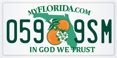 FL license plate 0599SM