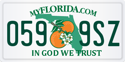 FL license plate 0599SZ