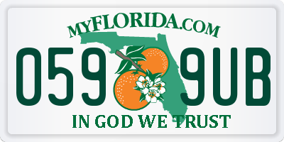 FL license plate 0599UB