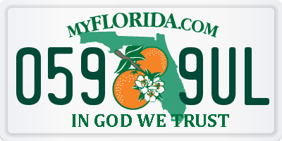 FL license plate 0599UL